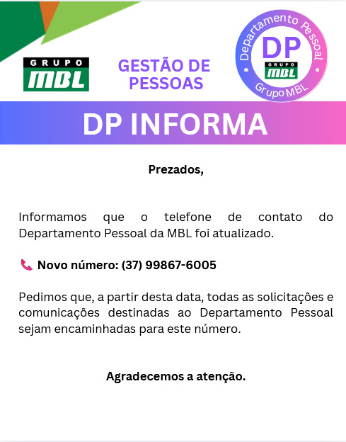 DP Informa - Mudança Número do Celular DP